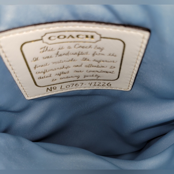 COACH SIGNATURE SWING PACK L0767-41226 SCARF BLUE CROSS BODY - Picture 3 of 12